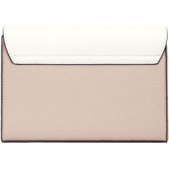 ⚡ Women\'s White Cream Leather Elegant Snap Closure Envelope Foldover Clutch Bag